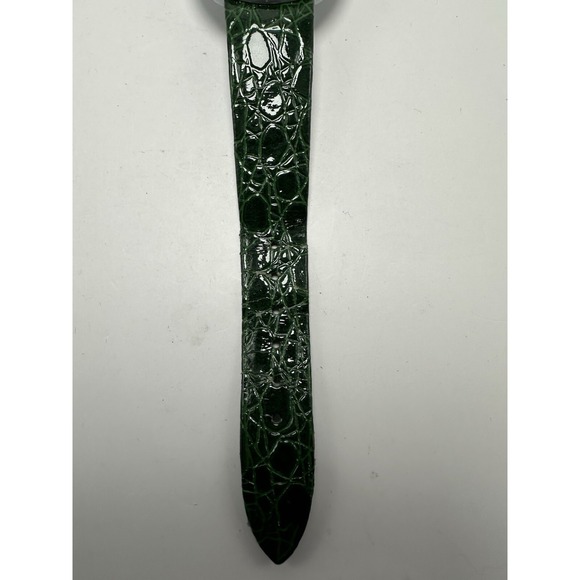 Pearl‎ Christmas Tree Ladies Watch New Battery 36MM 7" Green Leather Band C16 - Picture 5 of 12